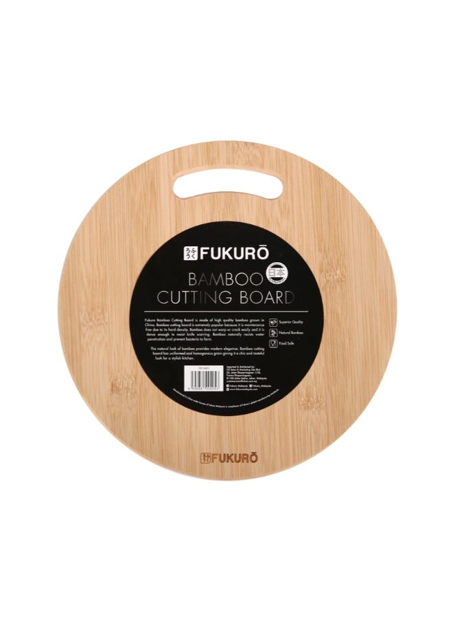 Fukuro Chef Series Natural Bamboo Chopping Board Round (28 x 28 x 1cm) - Image 2