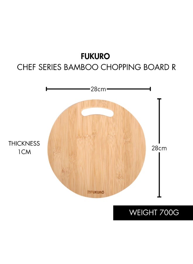 Fukuro Chef Series Natural Bamboo Chopping Board Round (28 x 28 x 1cm) - Image 4