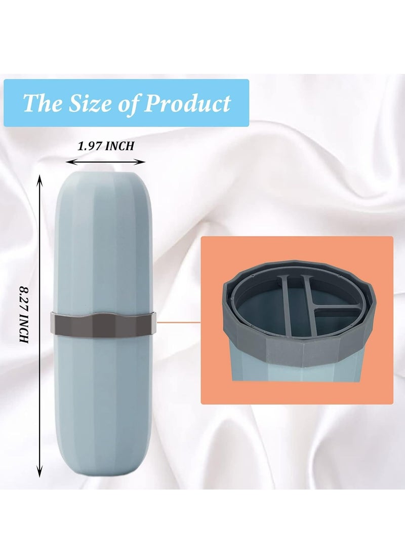 Loquat 2Pcs Travel Toothbrush Holder Case Cup，Plastic Toothbrushes Toothpaste Setfor Travel Business Trip and School - Image 2