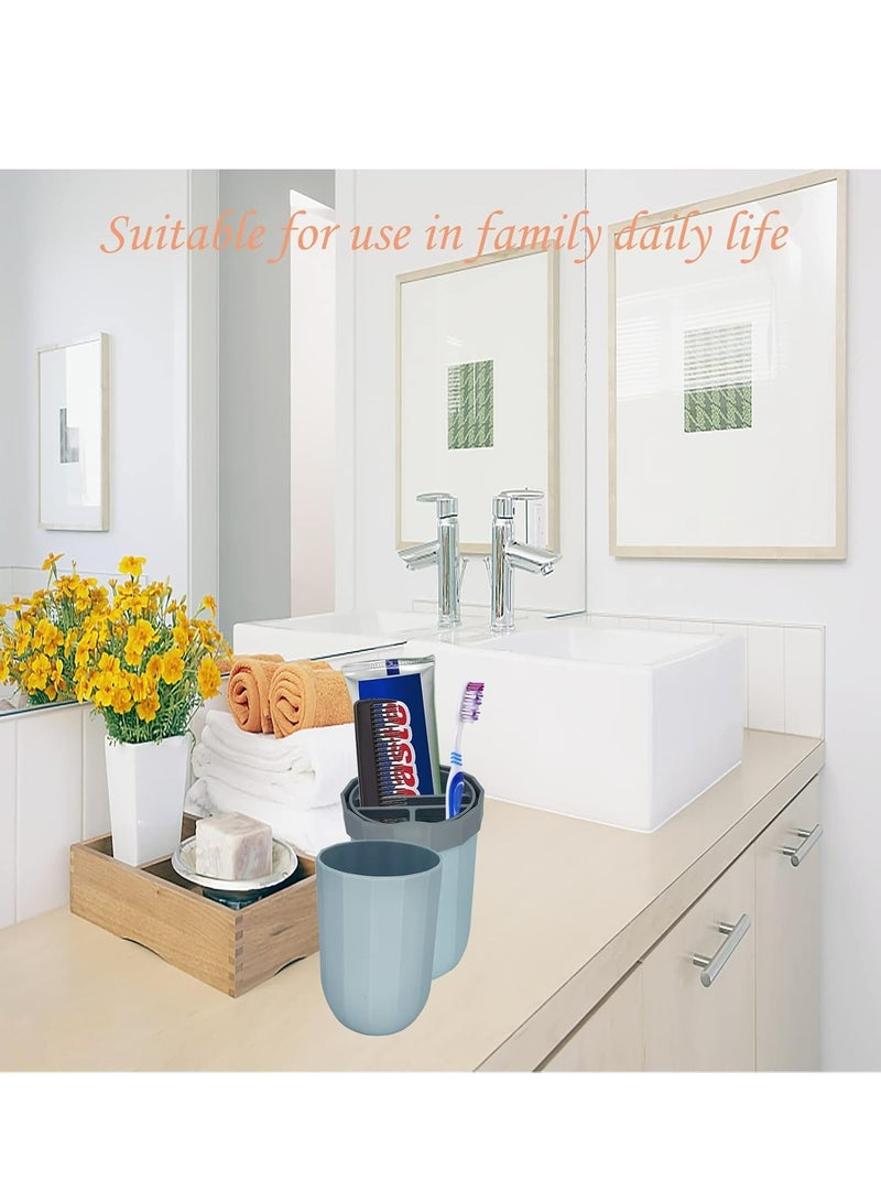 Loquat 2Pcs Travel Toothbrush Holder Case Cup，Plastic Toothbrushes Toothpaste Setfor Travel Business Trip and School - Image 3