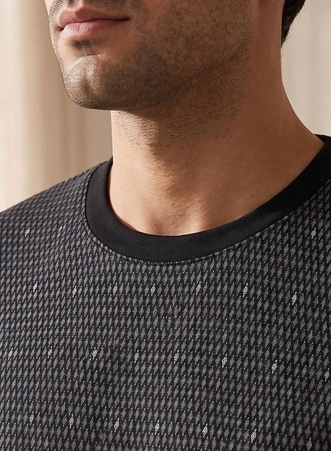 Splash FAV BLACK Innerwear Geometric Print T-shirt & Pants for Men | Best Price UAE