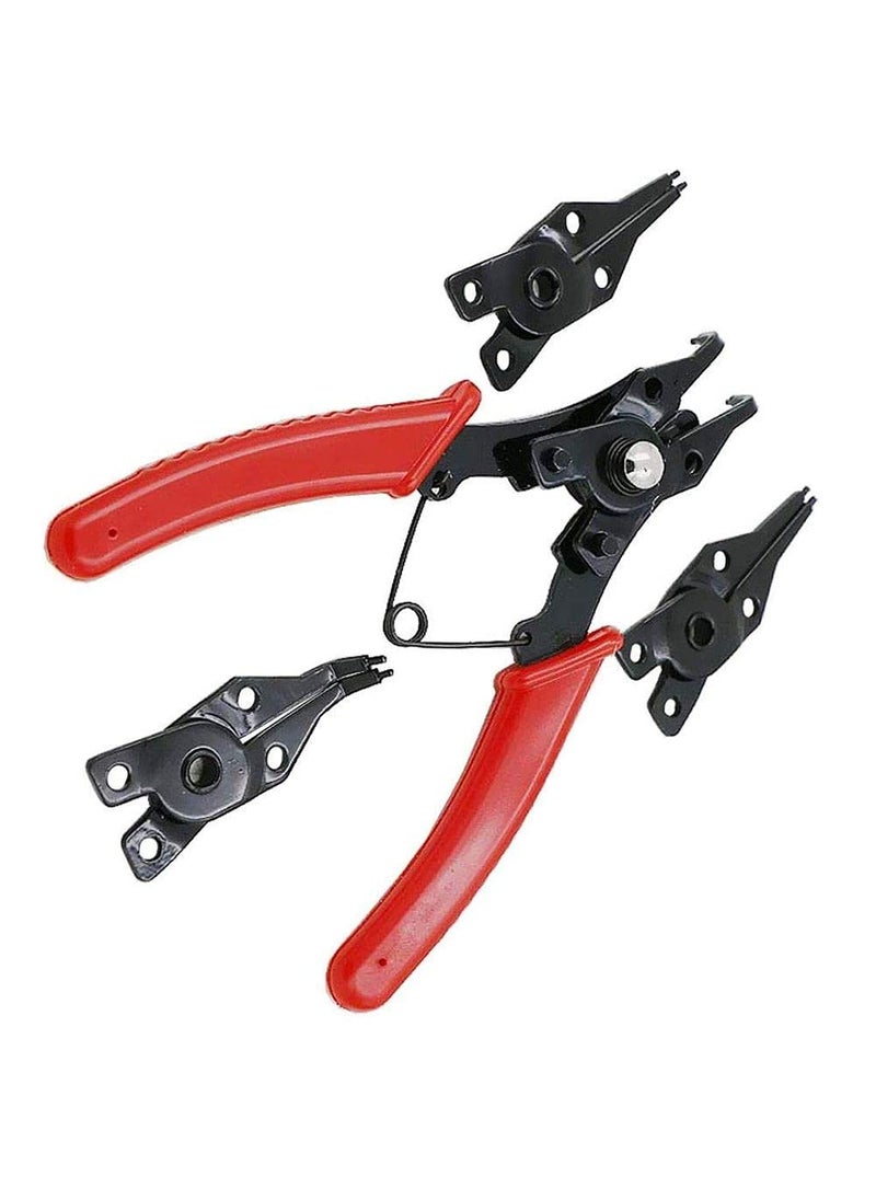 DIY Crafts DIY Crafts CTDIYHI54856 4 in 1 Snap Ring Pliers Plier Set Circlip Combination Retaining Clip Red Pack of 4  - Image 1