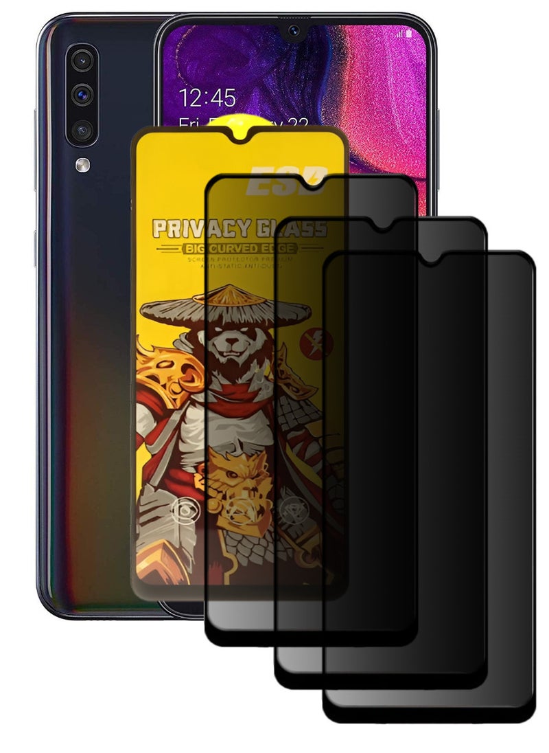 ESD 3 Pieces Tempered Dustproof Privacy Glass Screen Protector Compatible For Samsung Galaxy A50 - Image 1