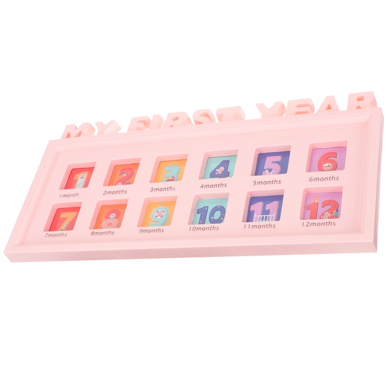 Baby 12 Month Growth Photo Frame First Year Picture Frame Infant Photo Holder - Image 1