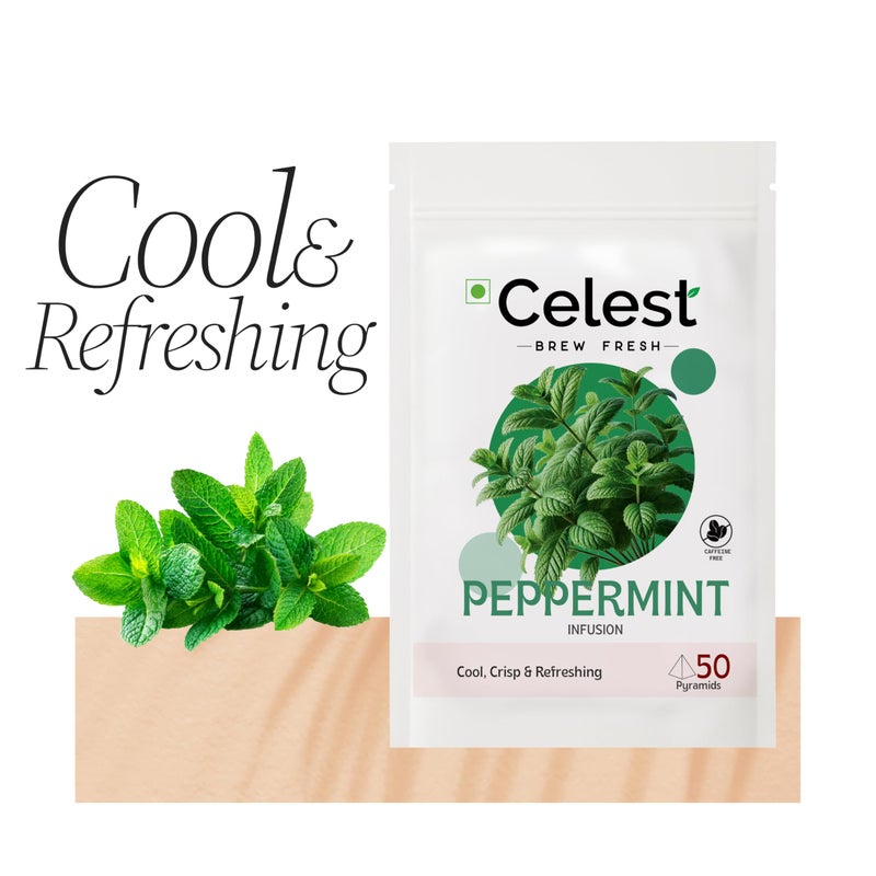 Celest 100% Natural Peppermint Tea - 50 Tea Bags (Pack of 4) | Peppermint Infusion Tea - Image 2