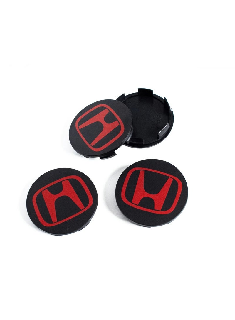 هوندا إكسسوارات هوندا سيفيك، أغطية مركزية للعجلات باللونين الأسود والأحمر، مناسبة لسيارة هوندا سيفيك أكورد CRV بايلوت - Image 1