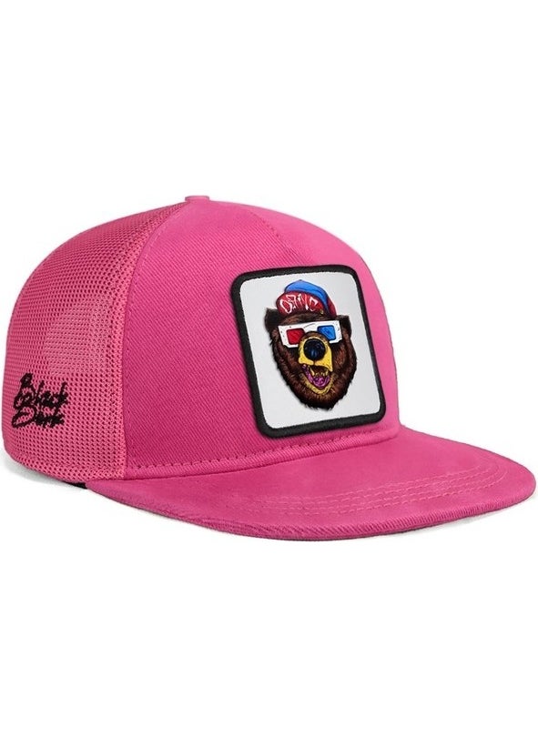 Black Börk V1 Trucker Hip Hop Kids Bear - 2bs Code Logo Unisex Pink Children's Hat  - Image 1