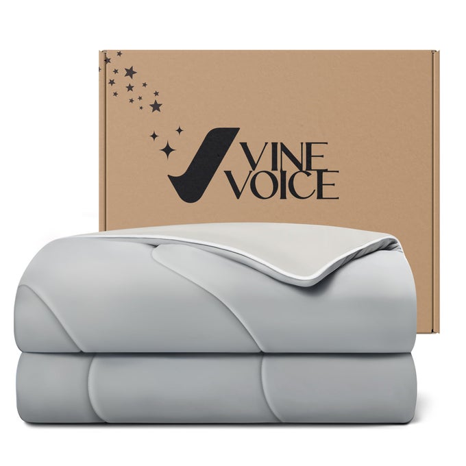 SOFT COOLING COMFORTER BLANKET FOR HOT SLEEPERS FULLQUEEN DOUBLESIDED COLD BLANKET FOR NIGHT SWEATS ALLSEASON COOLING COMFORTER SILVER GRAY 90X90