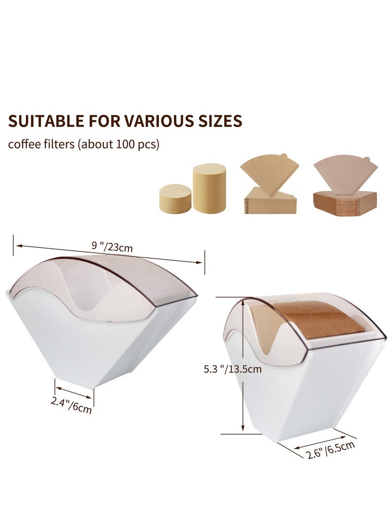 Coffee Filter Holder Storage Coffee Filter Paper Dispenser Rack with Dustproof Cover for V60 and Cone Coffee Filters - Image 3