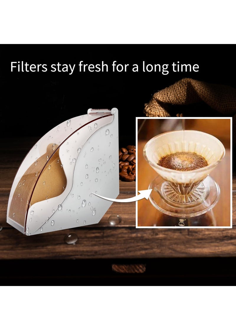 Coffee Filter Holder Storage Coffee Filter Paper Dispenser Rack with Dustproof Cover for V60 and Cone Coffee Filters - Image 4