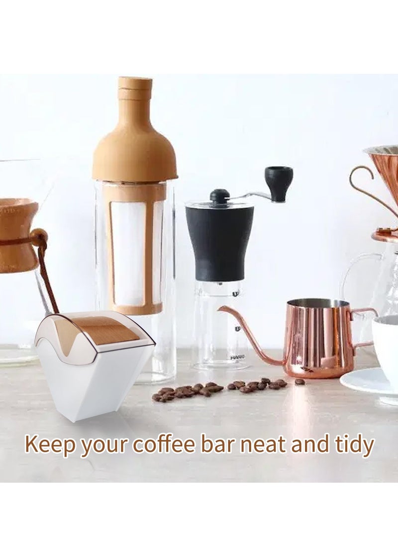 Coffee Filter Holder Storage Coffee Filter Paper Dispenser Rack with Dustproof Cover for V60 and Cone Coffee Filters - Image 5