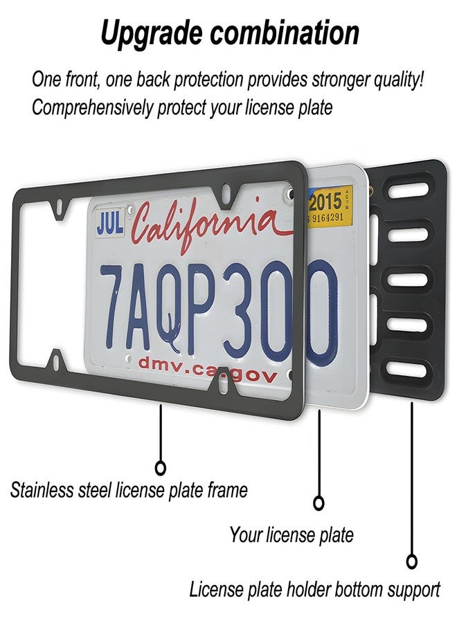 Mandark Car License Plate Bracket, Stainless Steel Vehicle Front Tag Holder Mounting kit with Screw Cap Cable Ties, Auto Tag Frame Mount Adapter Accessories, Universal for SUV, Truck (Black) - Image 3