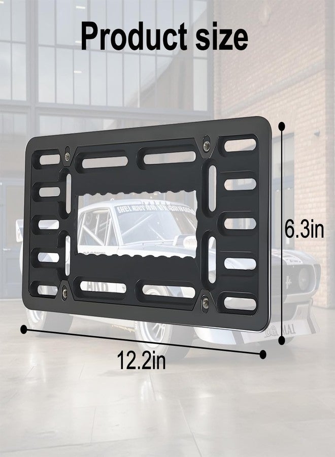 Mandark Car License Plate Bracket, Stainless Steel Vehicle Front Tag Holder Mounting kit with Screw Cap Cable Ties, Auto Tag Frame Mount Adapter Accessories, Universal for SUV, Truck (Black) - Image 2