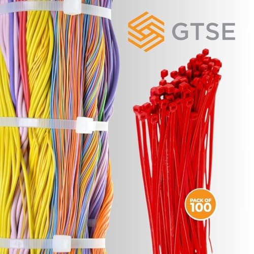 GTSE 12 Inch Red Zip Ties, 100 Pack, 50lb Strength, UV Resistant Long Nylon Cable Ties, Self-Locking 12" Tie Wraps - Image 4