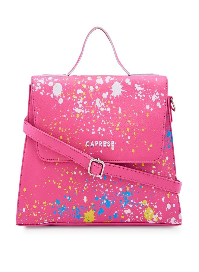 Caprese Splash Satchel for Women (Small, Fuchsia) - Image 1