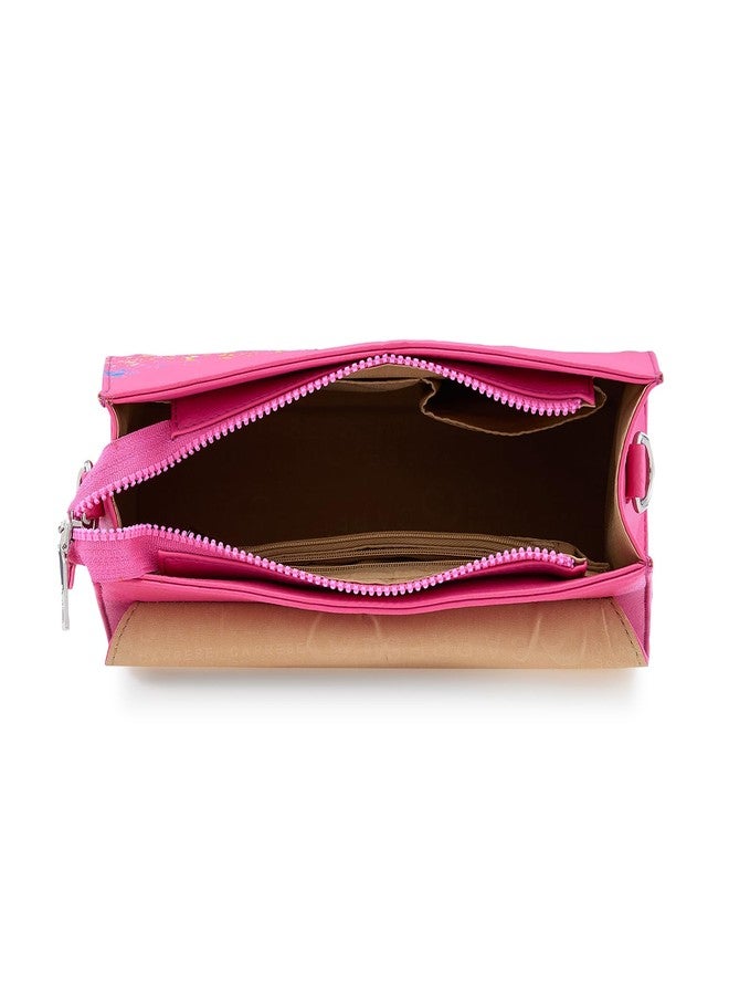 Caprese Splash Satchel for Women (Small, Fuchsia) - Image 4