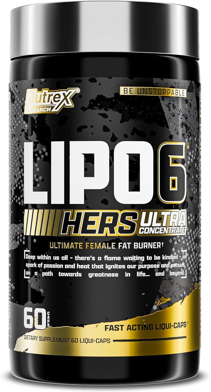 Nutrex Research Lipo6 Black Hers Ultra Concentrate  Weight Loss Pills for Women  Fat Burner Appetite Suppressant Metabolism Booster for Weight Loss  Hair Skin  Nails Support  60 Diet Pills - Image 1