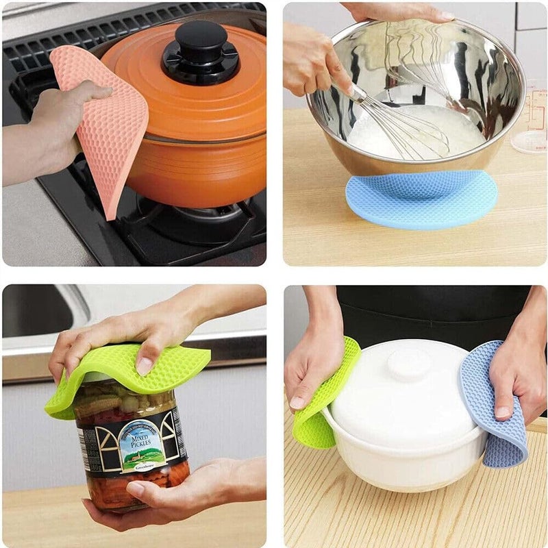 Newvent Premium Grade Silicone Trivets Mat for Hot Pots | Non - Slip Multipurpose Silicone Hot Mats for Kitchen Use (Multicolour) (Pack of 2) - Image 3