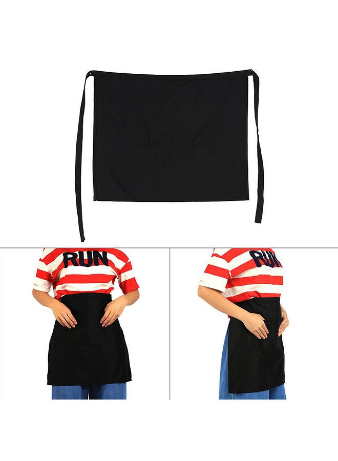 NIBEMINENT Half Waist Short Aprons With Pockets Black 52x44centimeter  - Image 4