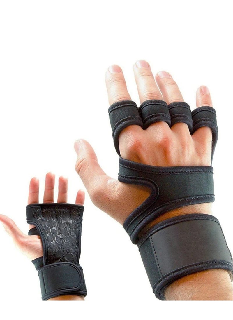 Generic - Padded training gloves for weight lifting exercises in the gym with half design to protect the fingers and provide a strong grip for men and women Multicolor - Image 1