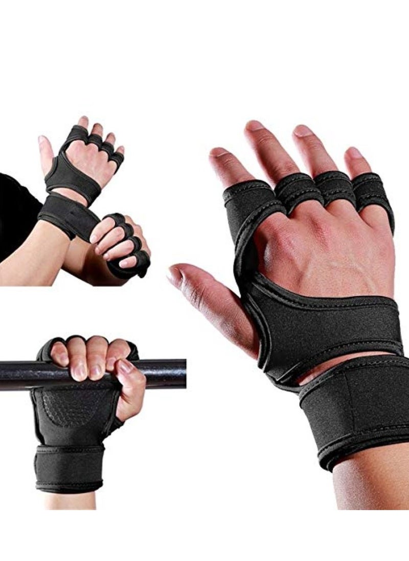 Generic - Padded training gloves for weight lifting exercises in the gym with half design to protect the fingers and provide a strong grip for men and women Multicolor - Image 1