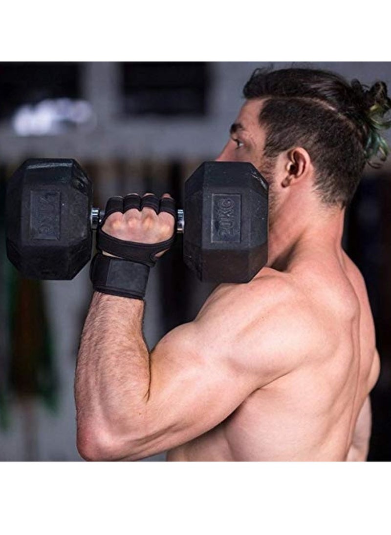 Generic - Padded training gloves for weight lifting exercises in the gym with half design to protect the fingers and provide a strong grip for men and women Multicolor - Image 1