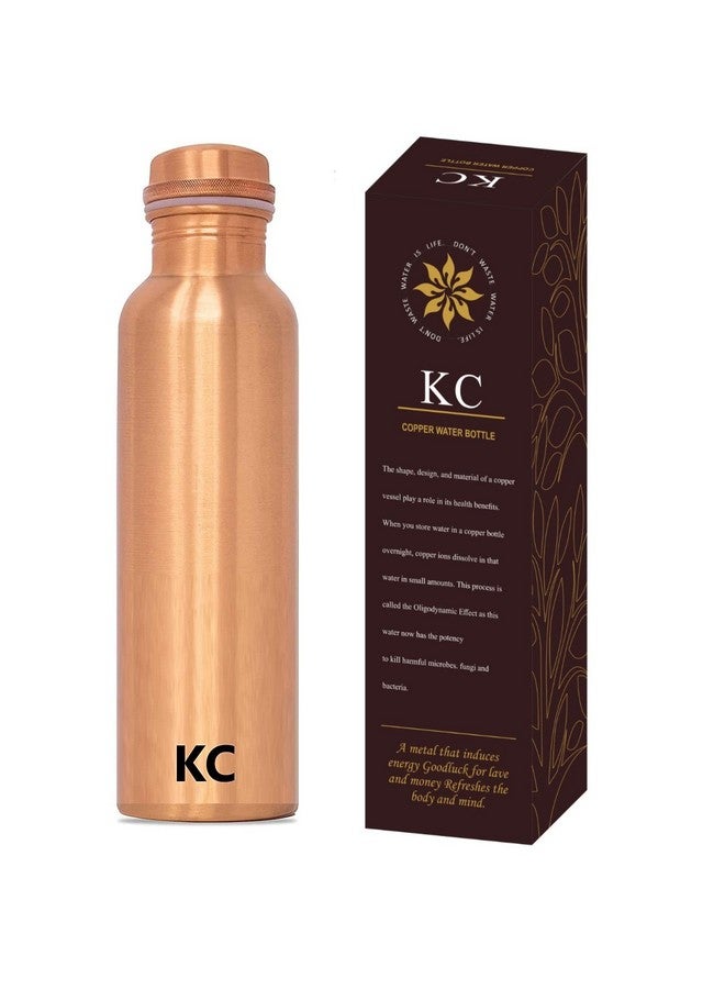 KC Pure Copper Designer Water Bottle with Leak Proof Protection, Ayurveda and Yoga Health Benefits. (1000ml, Pack of 1 Unit) With Lacqure Coating - Image 1