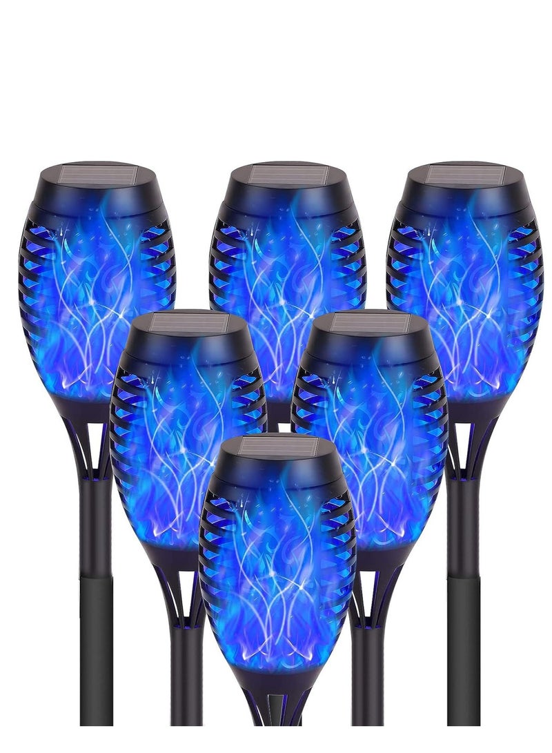SYOSI 6-Pieces Solar Torch Lights With Flickering Flame Fire Effect Garden Light Auto On OR Off Dust To Dawn Outdoor Waterproof Landscape Decoration Solar Powered Security Torch Light  - Image 1