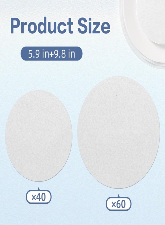 Ohiyoo 100 Pcs Plate Separators Storage, 9.8'' + 5.9'' - 2 Different Size Soft Felt Plate Dividers Round Plate Protectors China Dish Storage Protectors Pads Dish Protectors Storage (White) - Image 2