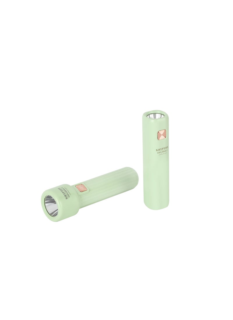 KRYPTON Krypton Rechargeable LED Torch- Pack of 2 |  Hyper Bright LEDs/ 4-5 Hours Working Time, Lithium Battery/ Compact and Lightweight Design, Perfect for Indoor and Outdoor Use/ Pastel Green | KNFL5004/  - Image 2