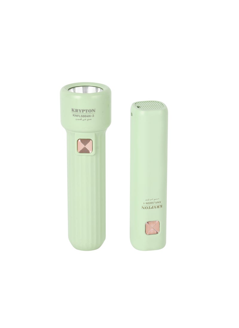 KRYPTON Krypton Rechargeable LED Torch- Pack of 2 |  Hyper Bright LEDs/ 4-5 Hours Working Time, Lithium Battery/ Compact and Lightweight Design, Perfect for Indoor and Outdoor Use/ Pastel Green | KNFL5004/  - Image 3