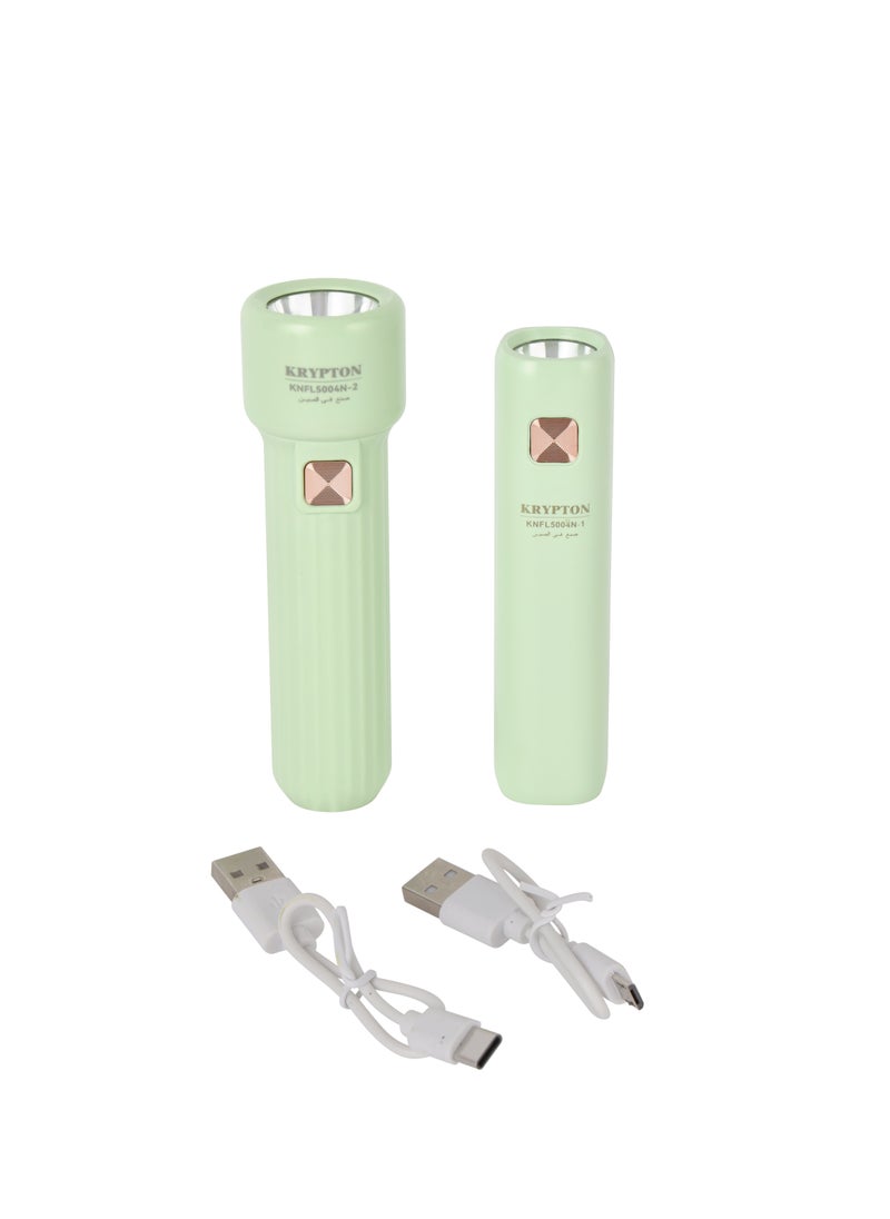 KRYPTON Krypton Rechargeable LED Torch- Pack of 2 |  Hyper Bright LEDs/ 4-5 Hours Working Time, Lithium Battery/ Compact and Lightweight Design, Perfect for Indoor and Outdoor Use/ Pastel Green | KNFL5004/  - Image 4