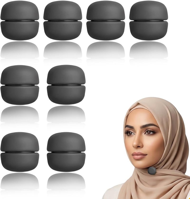 SRLWMYI 8pcs Magnetic Hijab Pins, Small No-Snag Scarf Clasp hijab magnets, Pinless Brooch, Shawl, Scarves, Clothes – Extra Strong Magnet,Black - Image 1