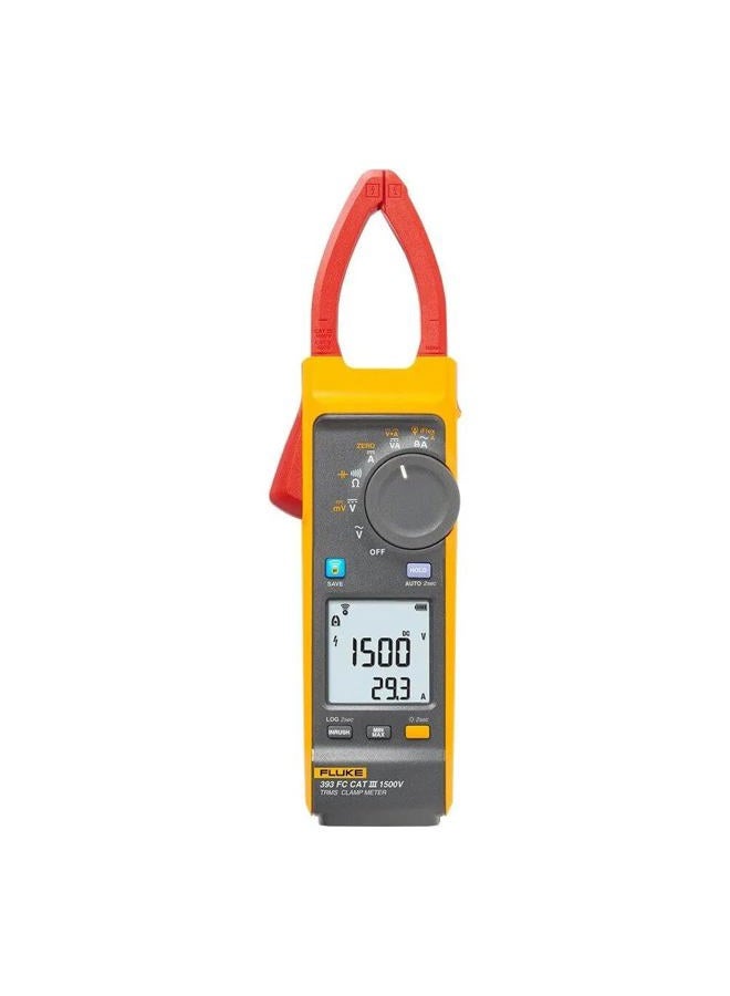 393 FC Solar Clamp Meter, CAT III 1500 V, IP54-Rated, DC Power Measurements, Audio Polarity Indicator, Visual Continuity, Fluke Connect Software Enabled,Thin Jaw For Easy Access, Includes iFlex
