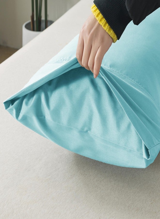WhatsBedding Body Pillow Cover, Ultra Soft Microfiber Pillowcases, Breathable Long Pillow Case, Envelope Closure - Light Blue (20x54 inch) - Image 3