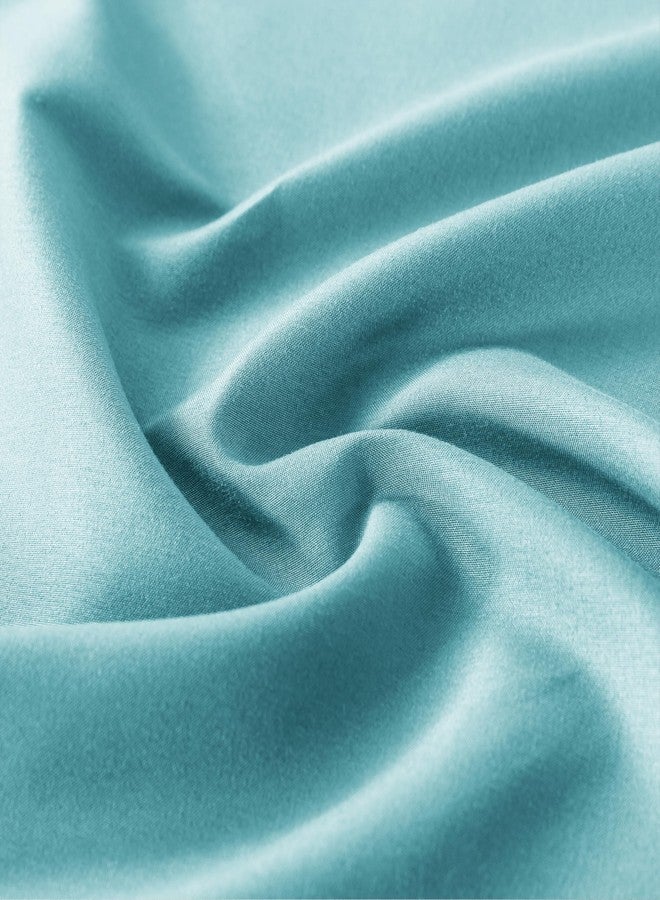 WhatsBedding Body Pillow Cover, Ultra Soft Microfiber Pillowcases, Breathable Long Pillow Case, Envelope Closure - Light Blue (20x54 inch) - Image 4