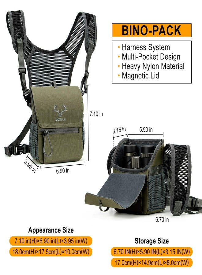 MOXULE Binocular Harness Chest Pack: Bino Case with Magnetic Lid and Rain Cover for Hunting(Green), Green, Modern, Sporty - Image 3