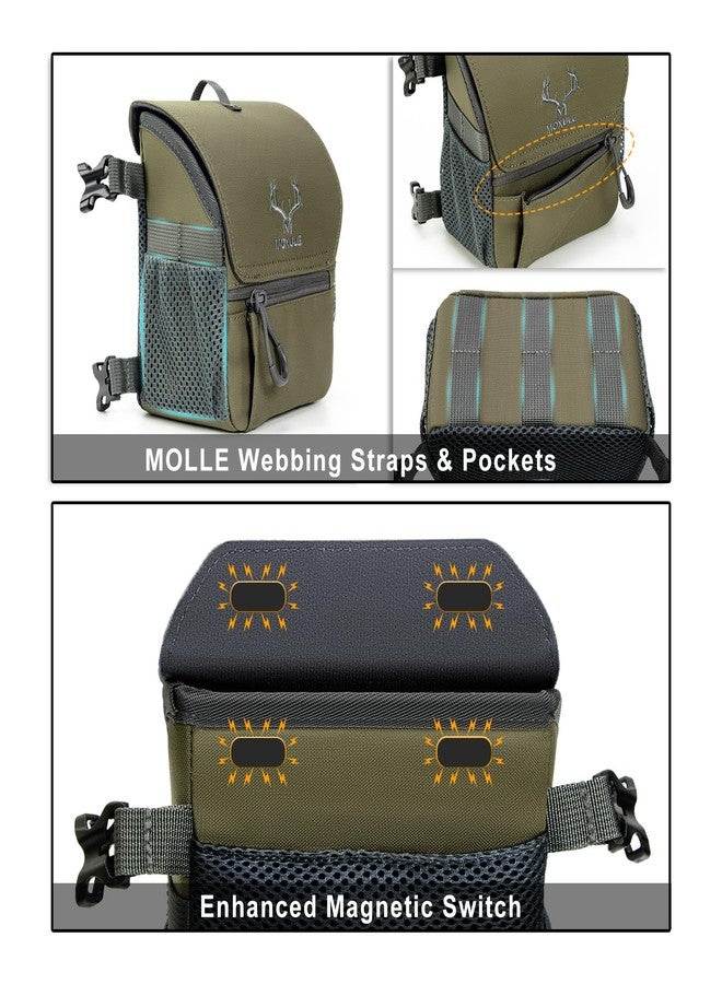 MOXULE Binocular Harness Chest Pack: Bino Case with Magnetic Lid and Rain Cover for Hunting(Green), Green, Modern, Sporty - Image 4