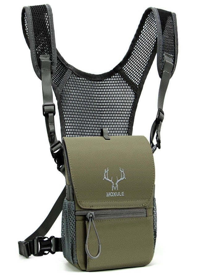 MOXULE Binocular Harness Chest Pack: Bino Case with Magnetic Lid and Rain Cover for Hunting(Green), Green, Modern, Sporty - Image 1