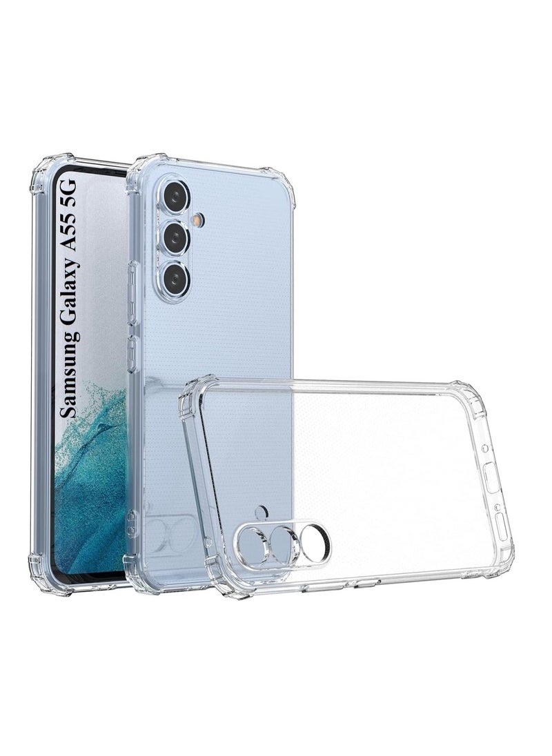 Generic Samsung Galaxy A55 5G Clear Cover Case soft TPU Transparent Silicone Rubber Back Protective Case shock Absorbent Reinforced Corner for Samsung Galaxy A55 5G Clear  - Image 1