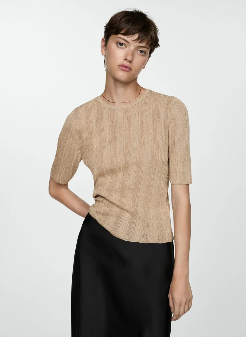 MANGO Lurex Knitted Top