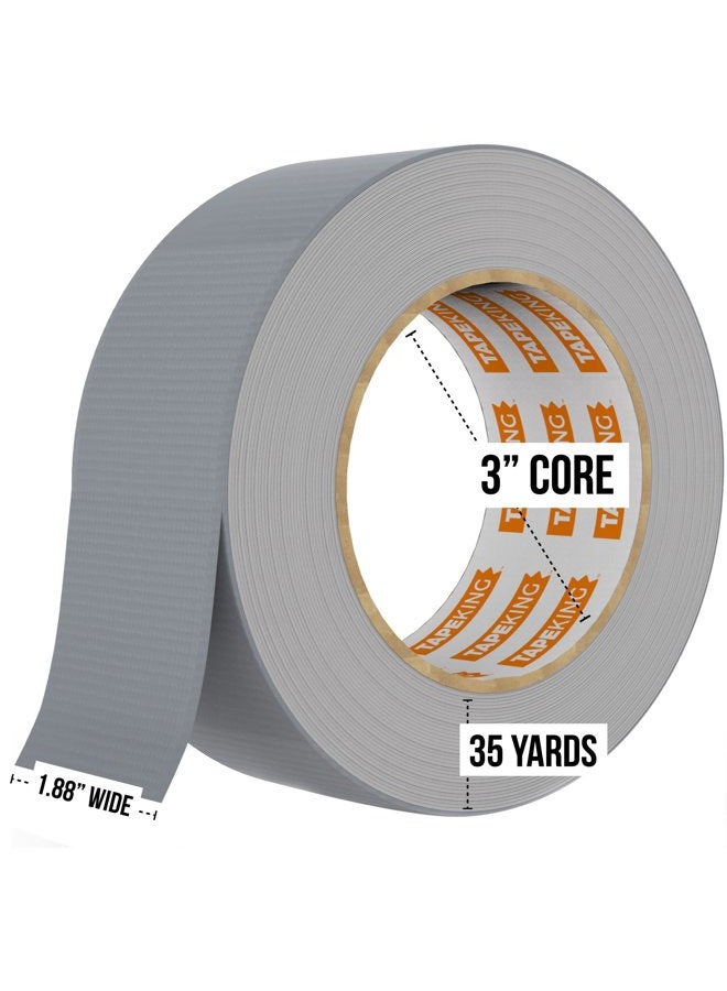 Tape King شريط لاصق احترافي، عبوة 3، لون فضي، متعددة الاستخدامات، 11mil (1.88 بوصة × 35 ياردة)، 48mm × 32m - مثالي للحرف، مشاريع تحسين المنزل، الإصلاحات، الصيانة، بالجملة - Image 2