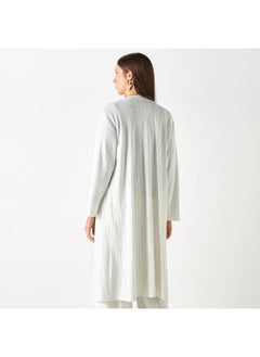 Iconic Iconic Textured Longline Shrug with Long Sleeves  - Image 3