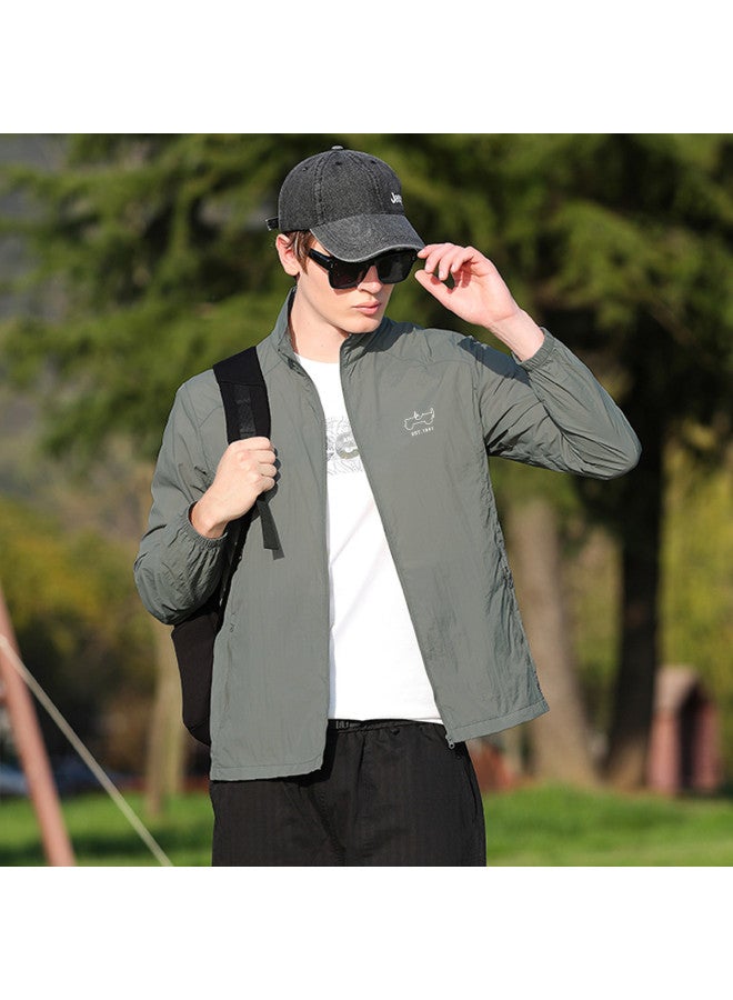 جيب 【قابل للتنفس وسلس】 سترة صيفية عصرية للرجال للحماية من الشمس - طبقة جلدية خفيفة للاستخدام اليومي للرياضات الخارجية - Image 2