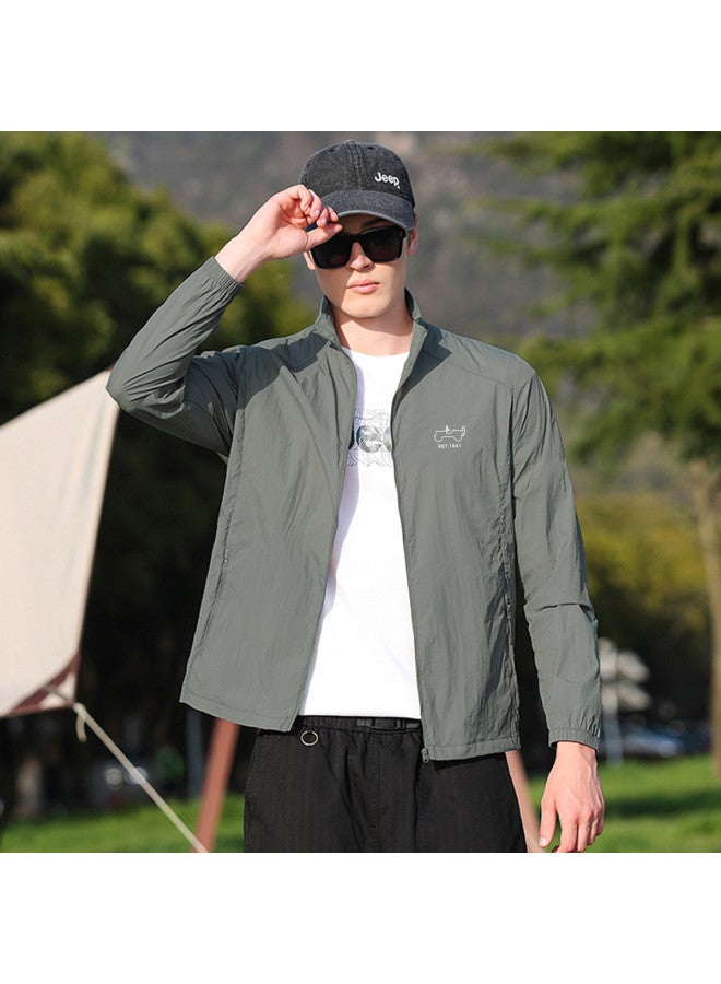 جيب 【قابل للتنفس وسلس】 سترة صيفية عصرية للرجال للحماية من الشمس - طبقة جلدية خفيفة للاستخدام اليومي للرياضات الخارجية - Image 3