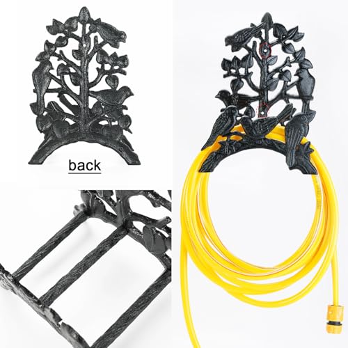 Sungmor Heavy Duty Cast Iron Garden Hose Holder - Wall Mounted Water Hanger - Retro Style Decorative Rack Reel - 50FT 75FT 100FT Bulter Storage - Indoor Outdoor Metal Stand - Image 5