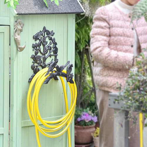 Sungmor Heavy Duty Cast Iron Garden Hose Holder - Wall Mounted Water Hanger - Retro Style Decorative Rack Reel - 50FT 75FT 100FT Bulter Storage - Indoor Outdoor Metal Stand - Image 4