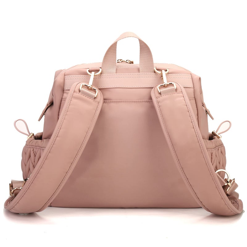SEWBOO Small Backpack Purse,Mini Diaper Bag Backpack, Personal Item Travel Bag for Vacation with Multiple Straps(Dusty Rose) - Image 2