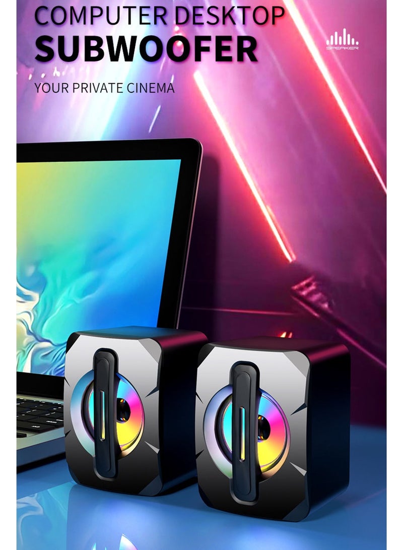 Computer Speakers, 6W PC Powered Speakers USB Speaker Monitor Speakers for Desktop Computer/PC/Laptop Gaming Speaker - Image 5