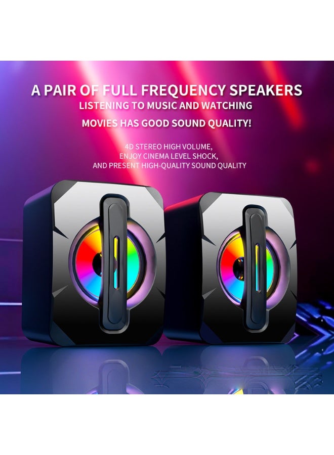 Computer Speakers, 6W PC Powered Speakers USB Speaker Monitor Speakers for Desktop Computer/PC/Laptop Gaming Speaker - Image 2